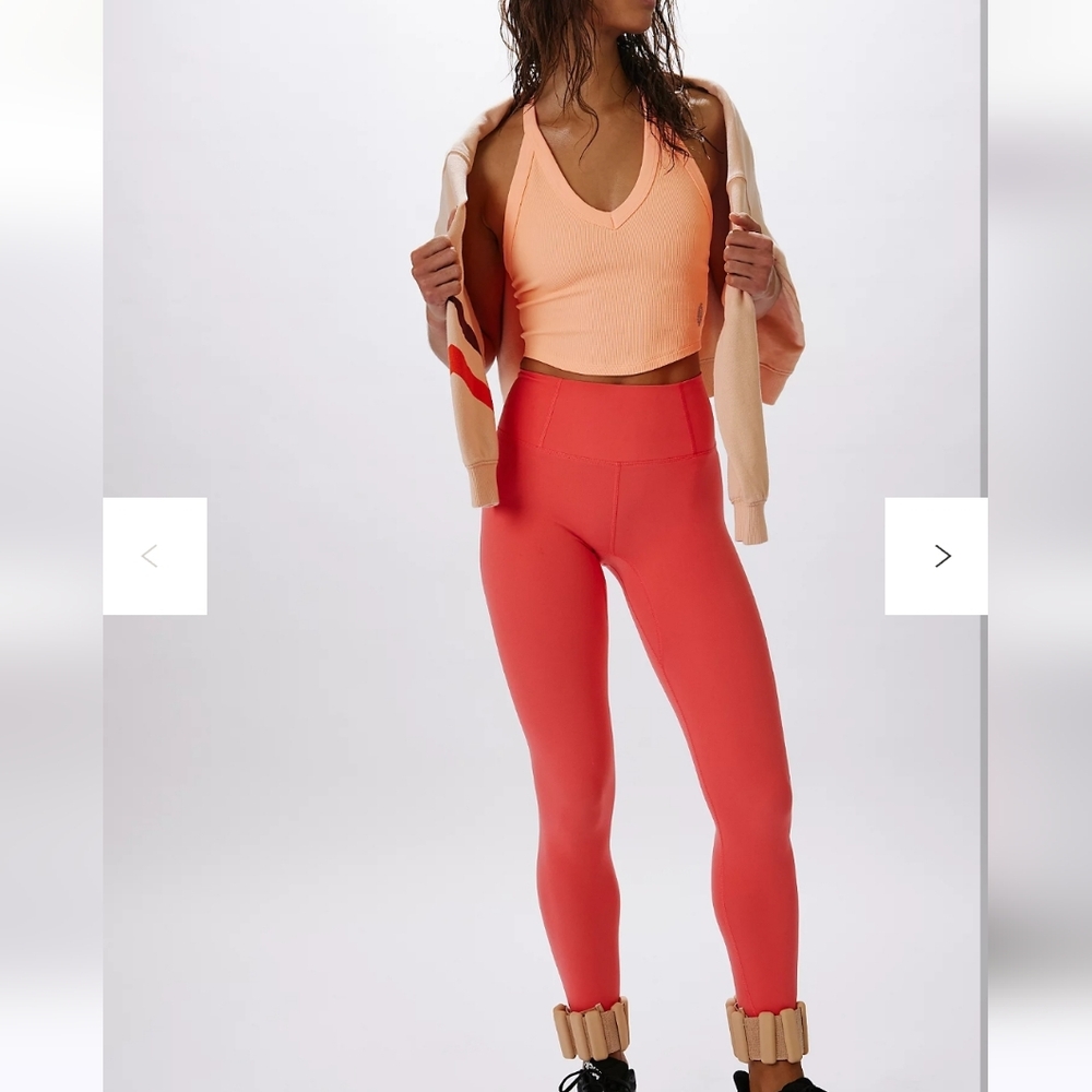 Fp Movement By Free People Never Better 7/8 Length Leggings In Hibiscus